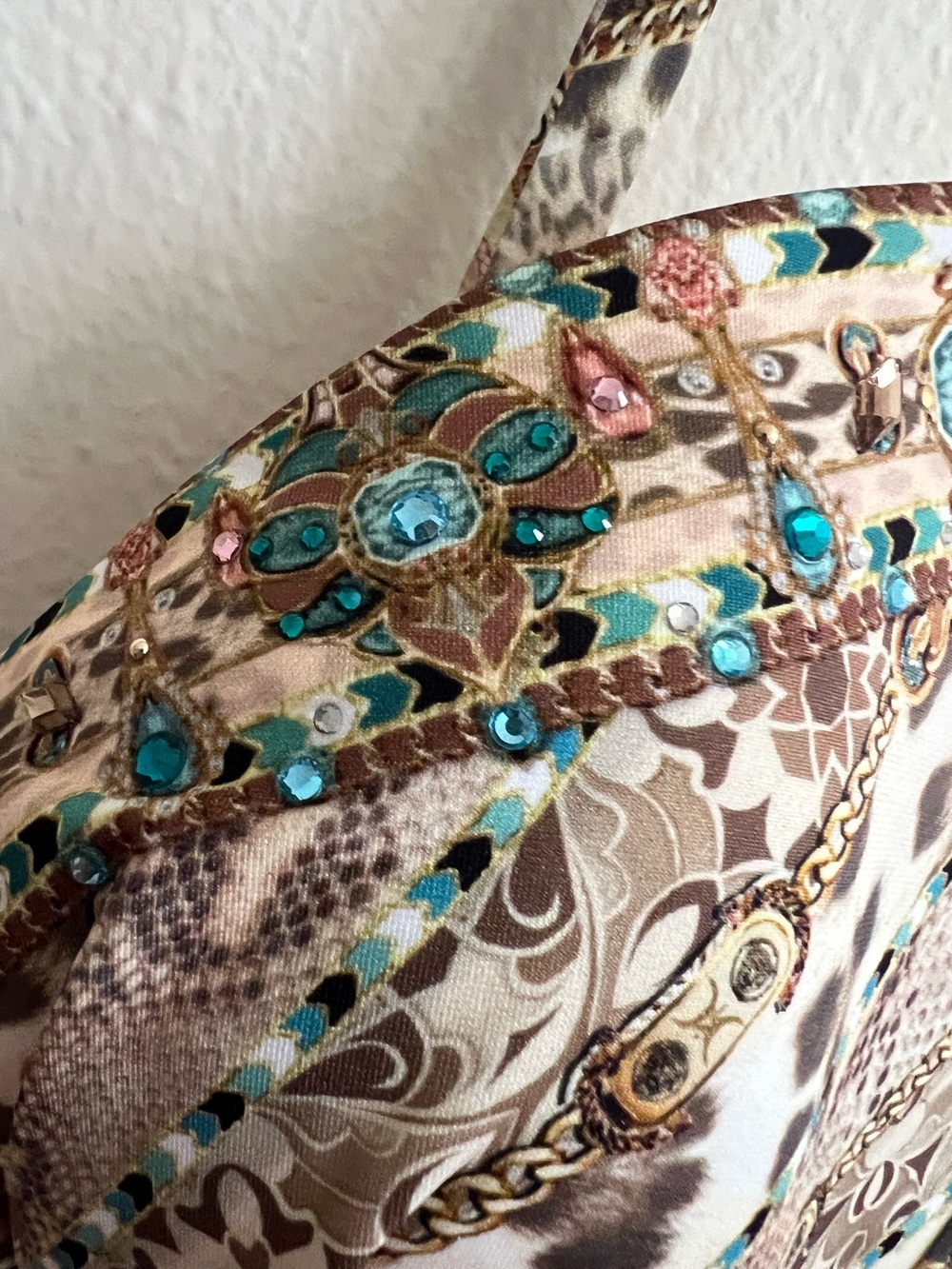 NWT Camilla Ththrone Wire Moulder Bra Beige Paisley One Piece Swimsuit Small - Picture 11 of 15